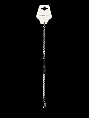 PULSERA ACERO CON PLACA 0.6cm